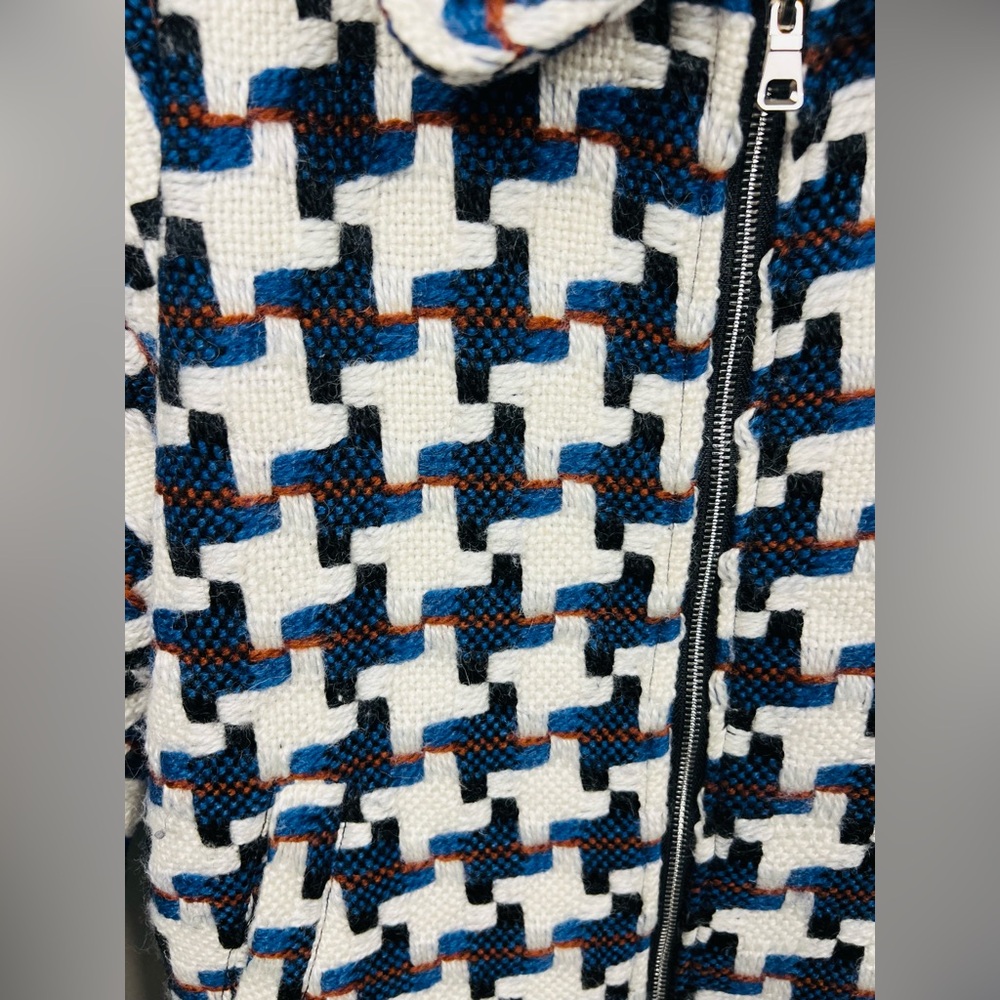 Retro Geometric Pattern Jacket – Retro Zip-Up Statement Jacket – Fits M/L - Picture 5 of 12